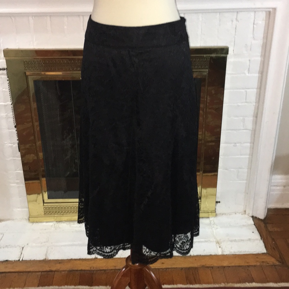 🌹Kate Hill black lined lace skirt Sz 12🌹